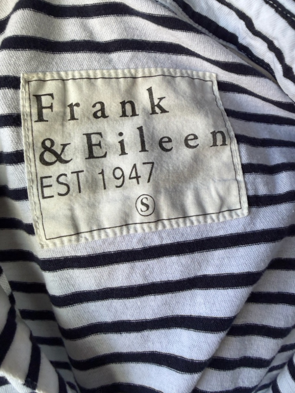 Frank & Eileen tee Patrick popover Henley small navy French stripe cotton womens - Picture 10 of 12